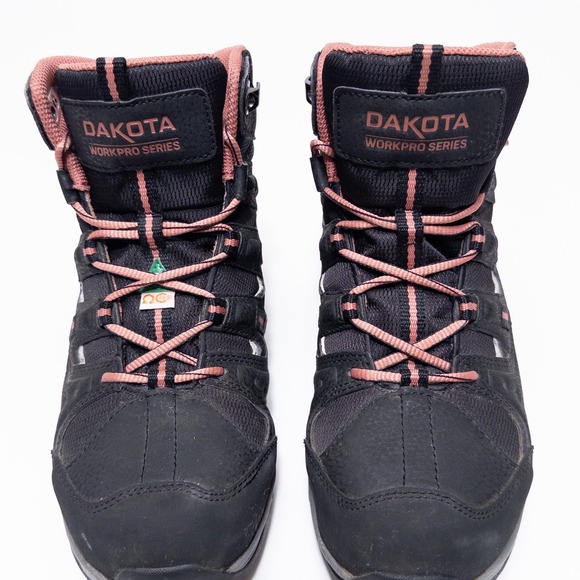 Dakota Work Pro Series Steel Toe Hiking Work Boots Women 7 Black Pink - Picture 8 of 17